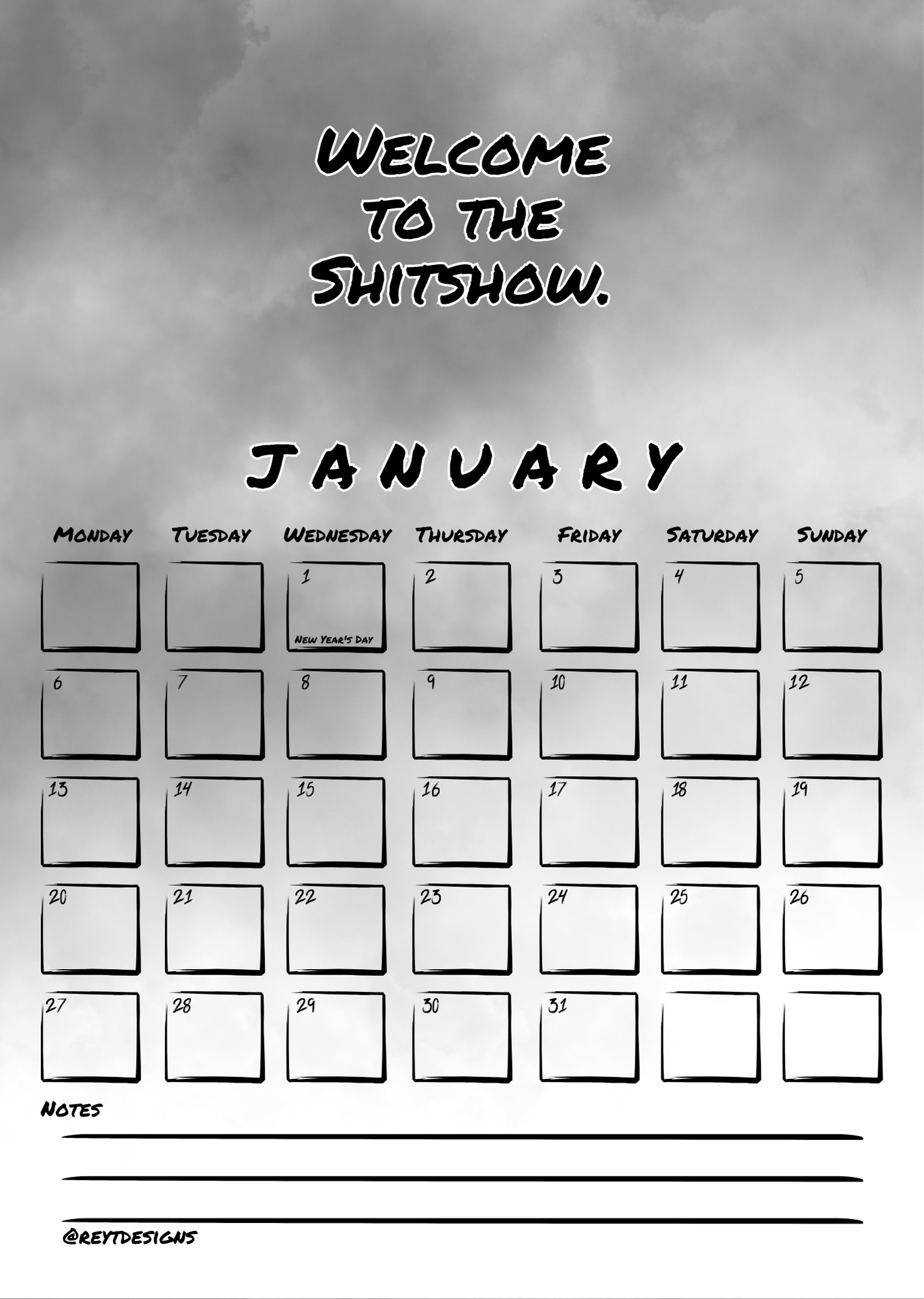 2025 Sweary Wall Calendar