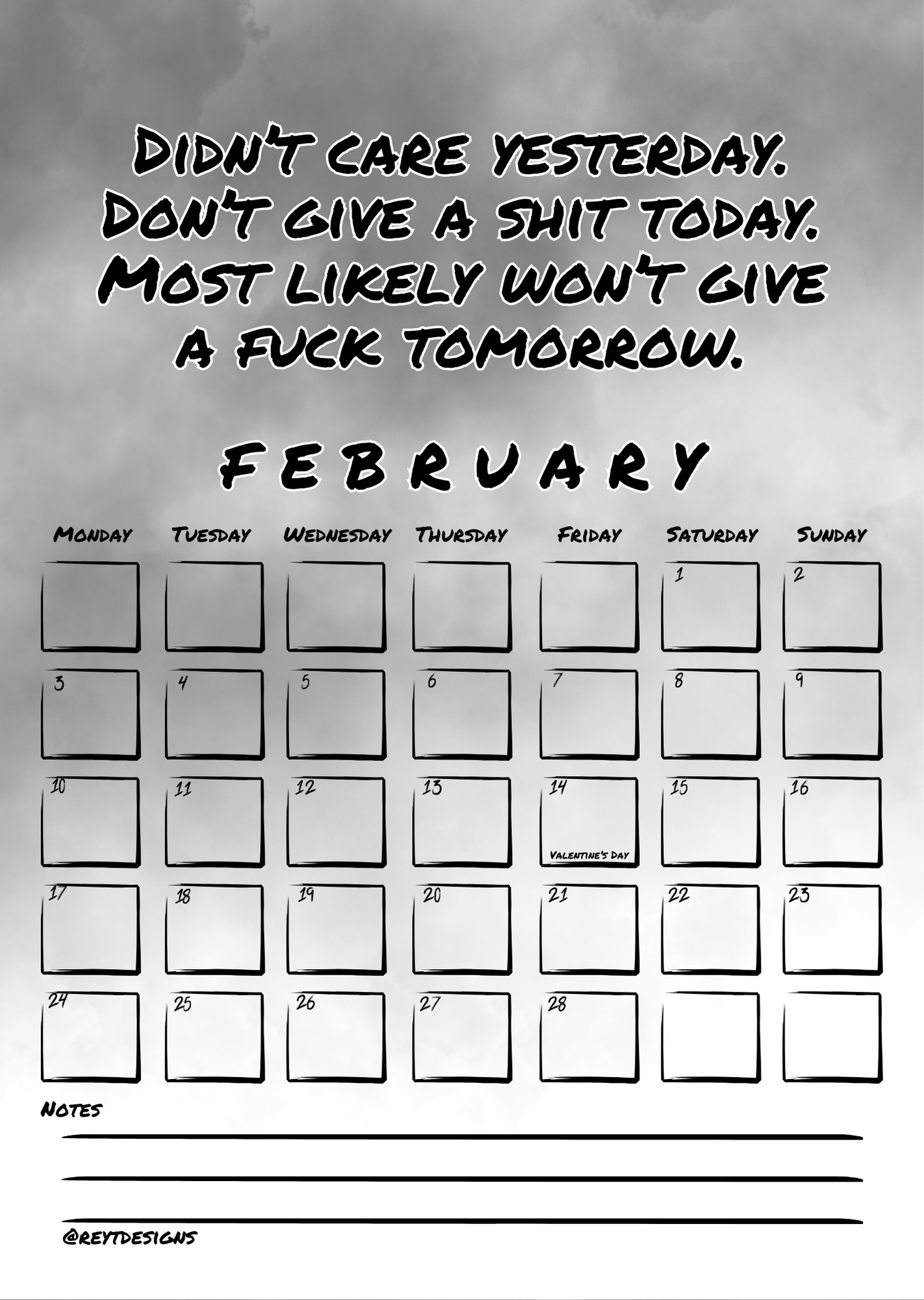 2025 Sweary Wall Calendar