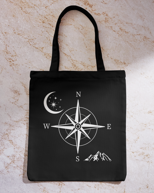 Compass - Black Tote Bag