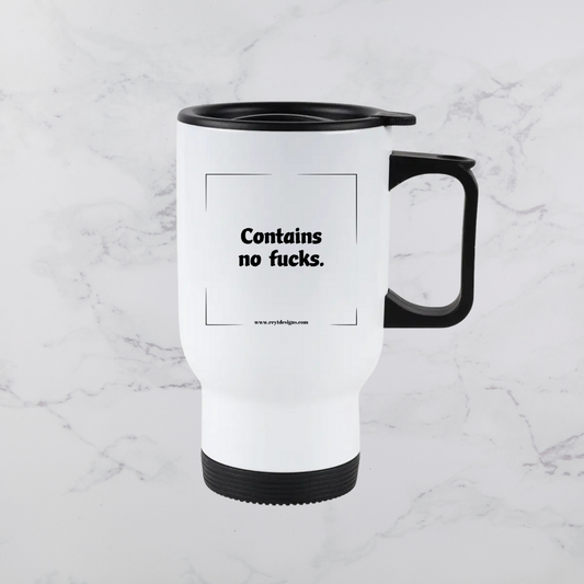 Contains no fucks - Travel Mug