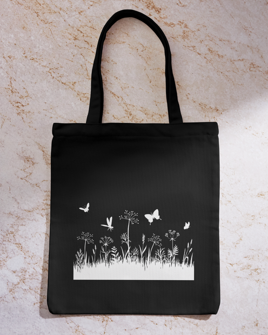 Meadow - Black Tote Bag