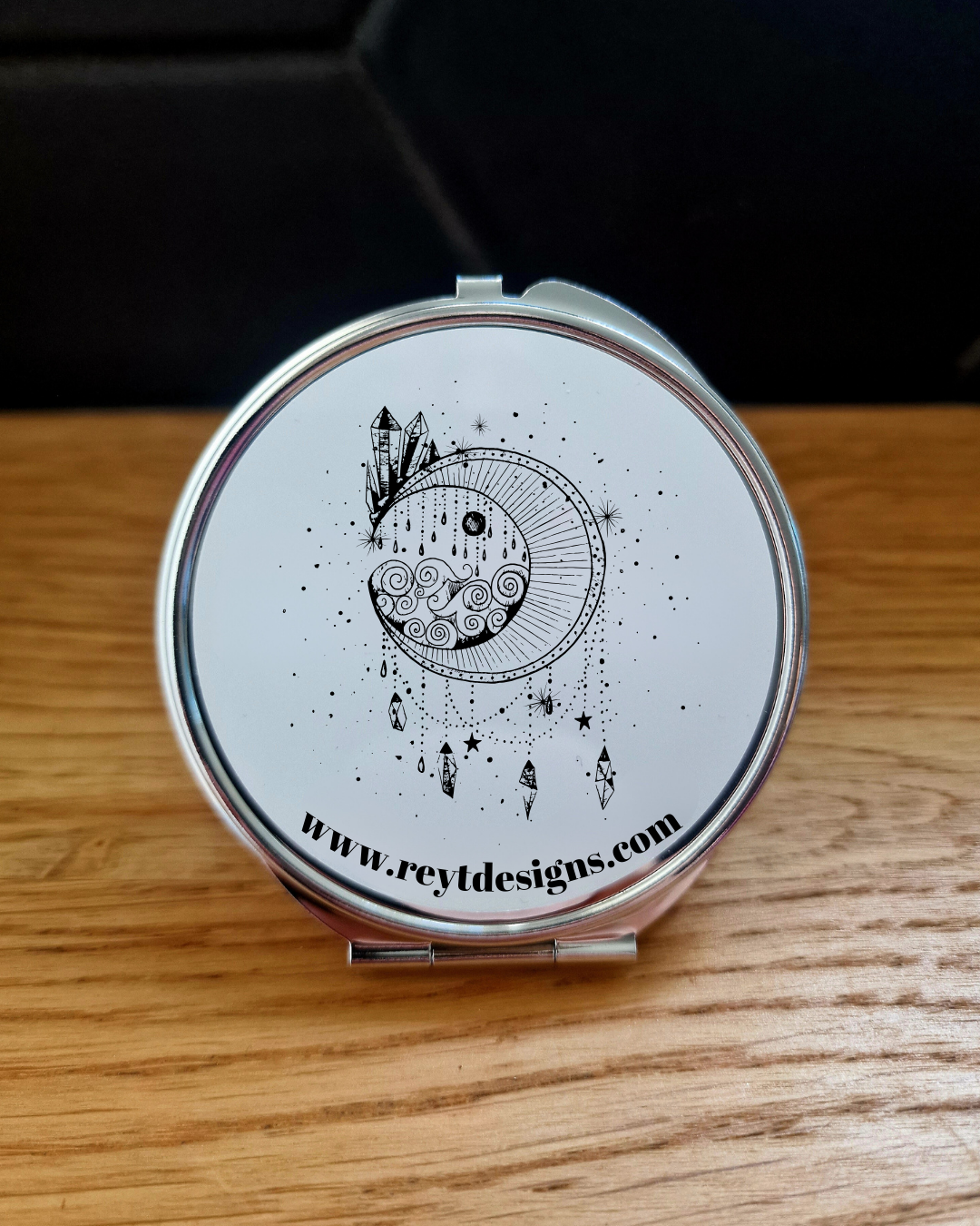 Moon with crystals - Compact Mirror