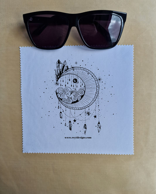 Moon with crystals - Glasses Lens Cloth