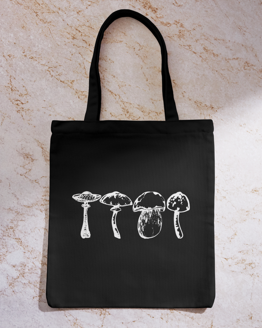 Mushrooms - Black Tote Bag