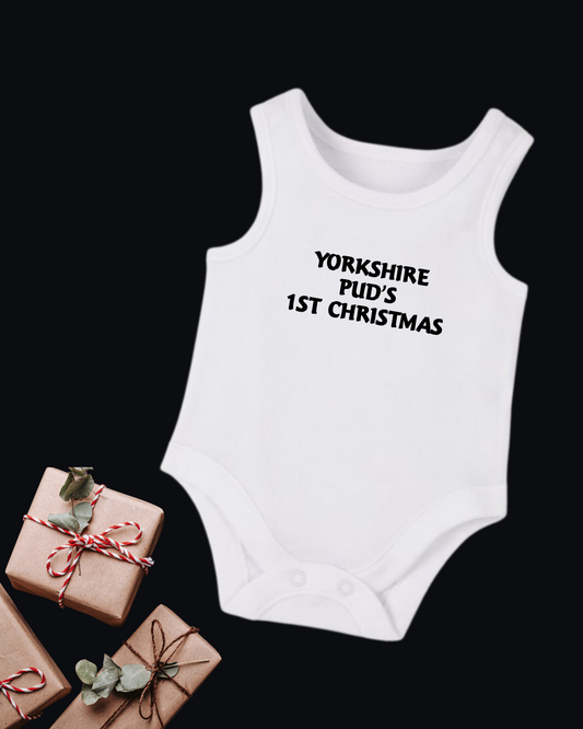 Yorkshite Pud's 1st Christmas - Short Sleeve Bodysuit